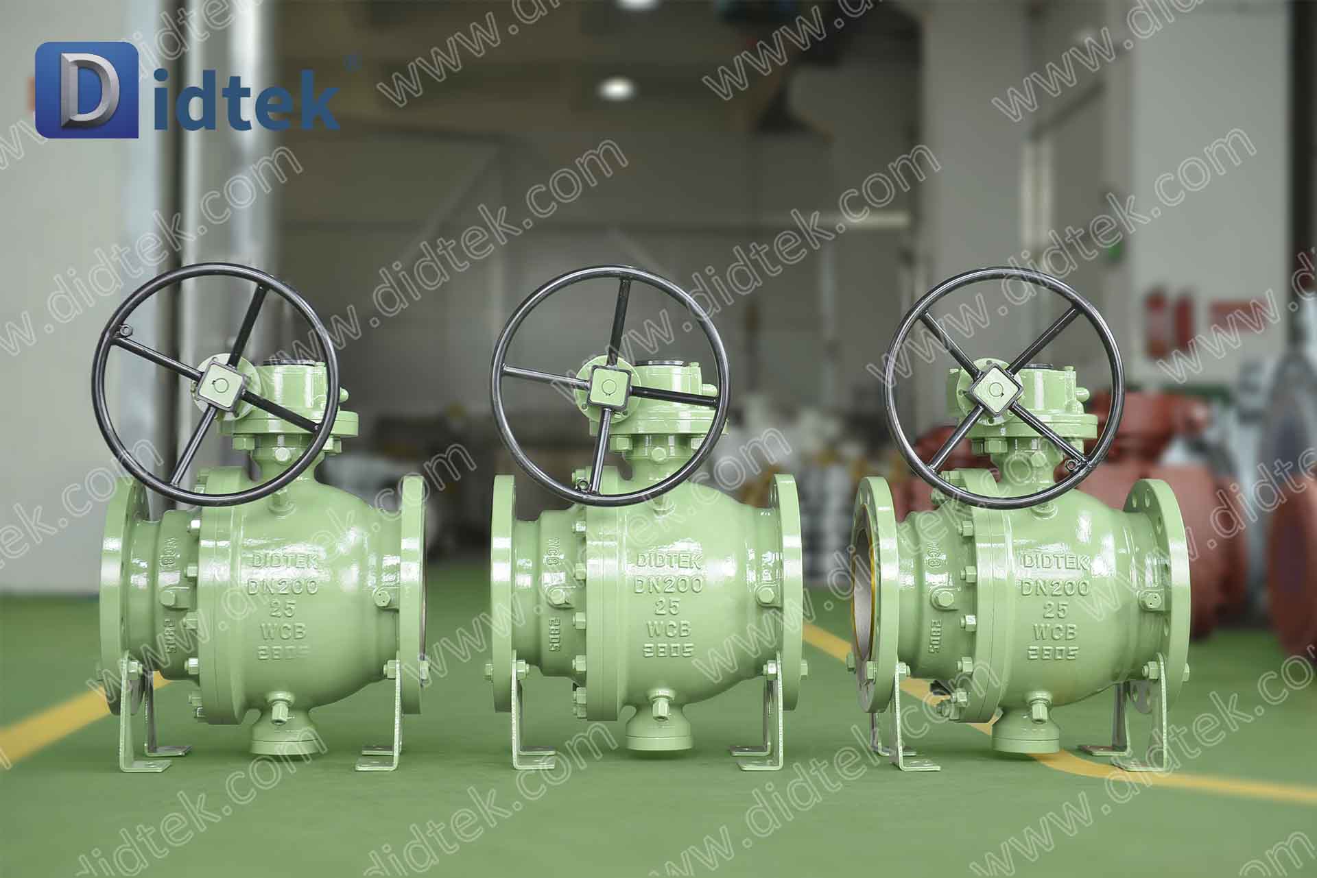 A-17 DIDTEKCTBV-WCB Flanged Trunnion Split Body Ball Valve With Gearbox