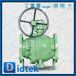WCB Flanged Trunnion Split Body Ball Valve With Gearbox