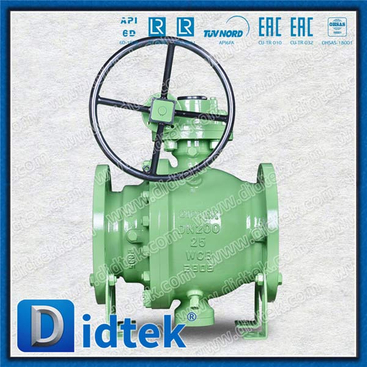 WCB Flanged Trunnion Split Body Ball Valve With Gearbox