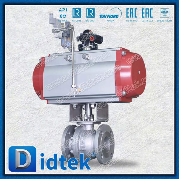 SS Single Acting Pneumatic Actuator Two Piece Floating Ball Valve