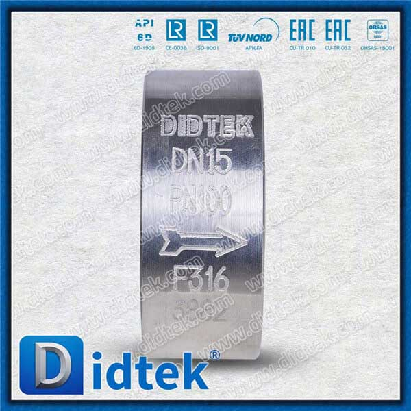 F316 Forged DN15 PN100 Single Plate Lift Type Wafer Check Valve