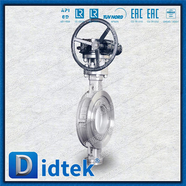 Triple Offset Wafer Butterfly Valve DN300 CF8M Gear
