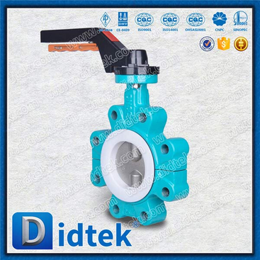 Teflon Anti Corrosion Lug Type 2 Pcs Shaft Concentric Butterfly Valve
