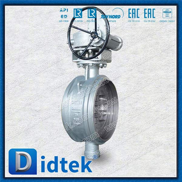 Triple Offset Butt Welded Butterfly Valve DN800 WCB Gear