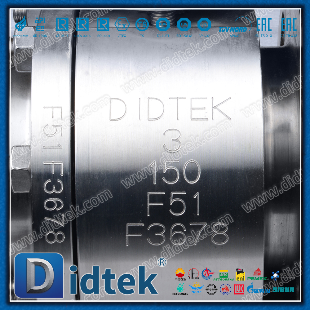 F51 Duplex Stainless Steel Double Acting Pneumatic Actuator Metal Seated Forged Floating Ball Valve