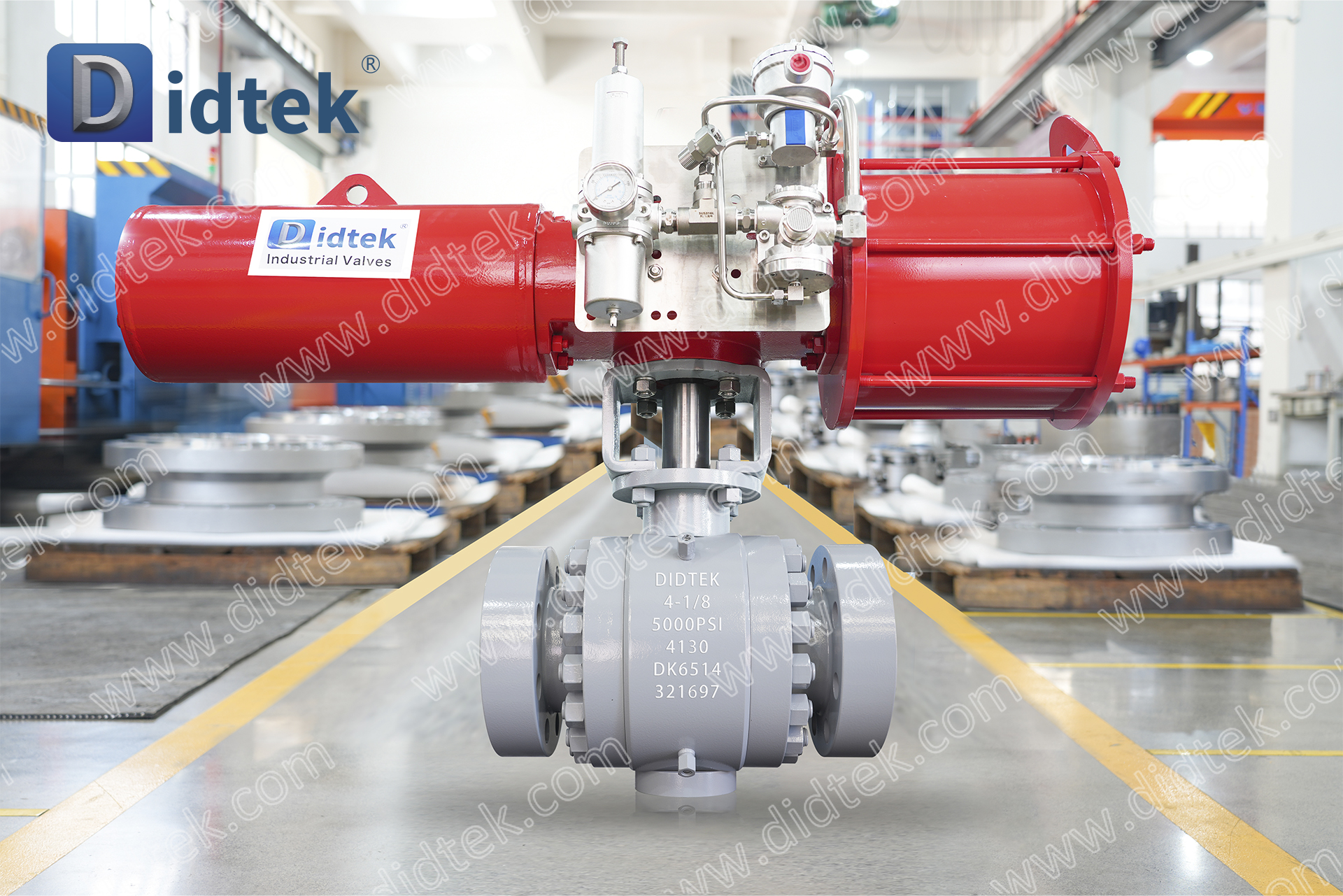 Didtek 4130 Flange FC Single Acting Pneumatic Actuator API6A Forged Steel Ball Valve