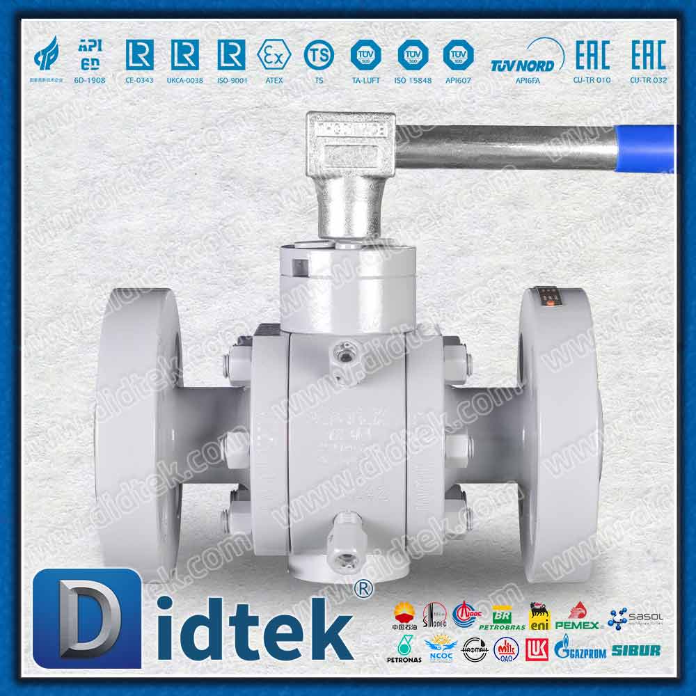 Small-bore High-pressure Three-way Handle Trunnion Ball Valve