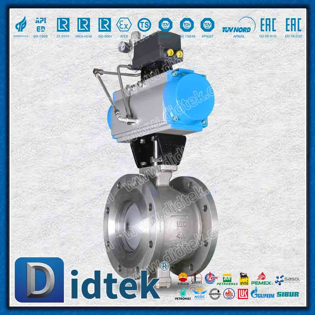 Pneumatic Duplex Alloy 4A Segment V Port Ball Valve