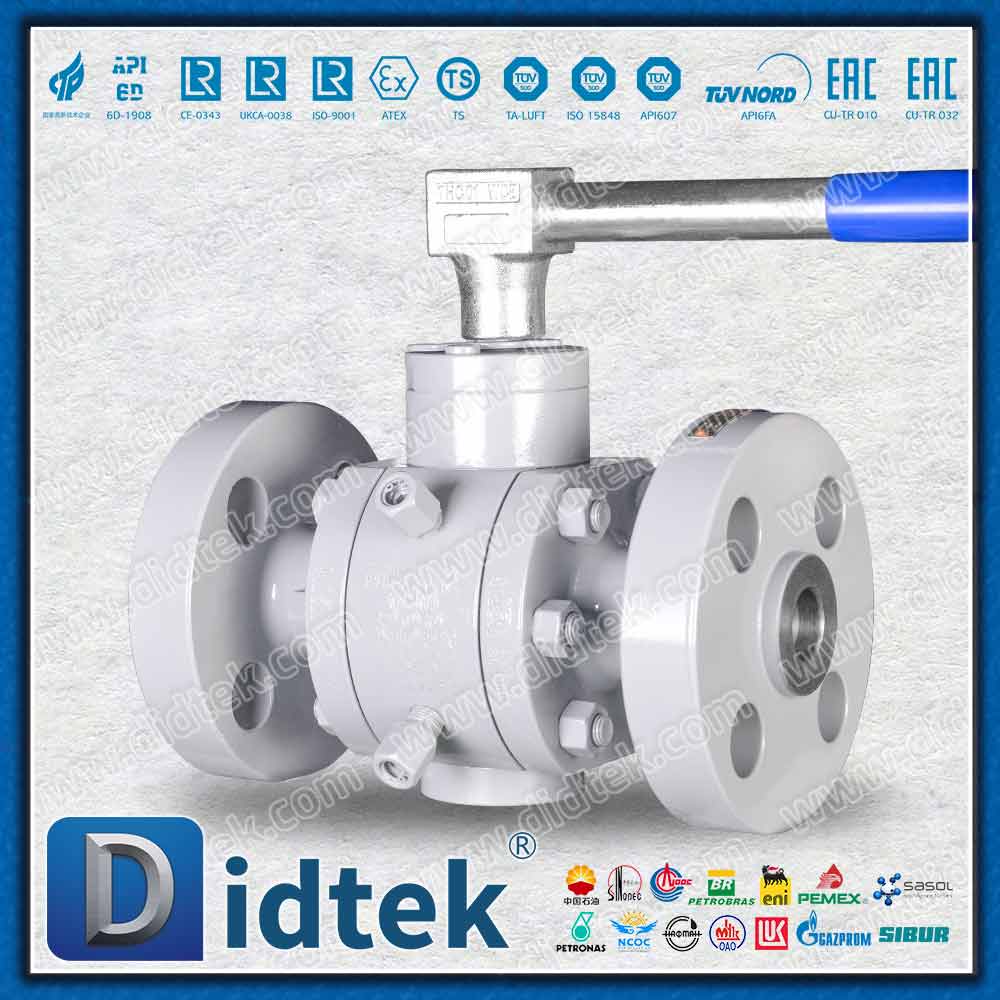 Small-bore High-pressure Three-way Handle Trunnion Ball Valve