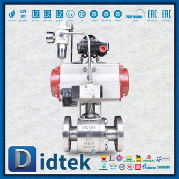 Sea Water 300℃ F51 Metal Seat Pneumatic Ball Valve