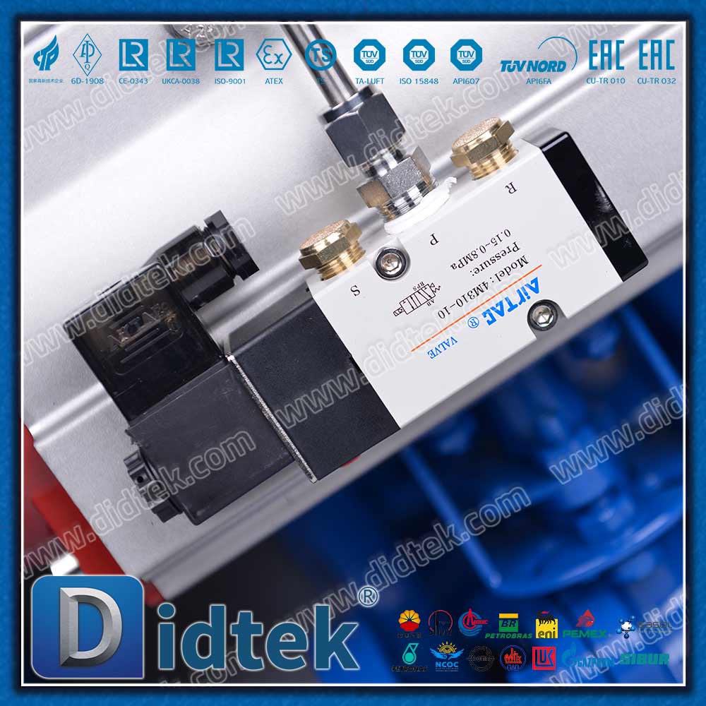 Single Acting With Spring Return Penumatic Actuator Ball Valve With ISO Mounting 