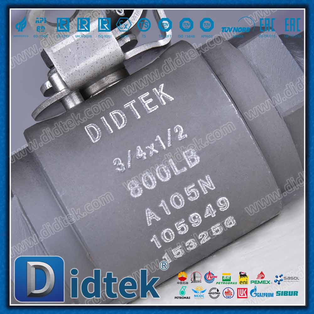 S-37 DIDTEKFFBV-A105N 800LB Extention Connection Forged Floating Ball Valve