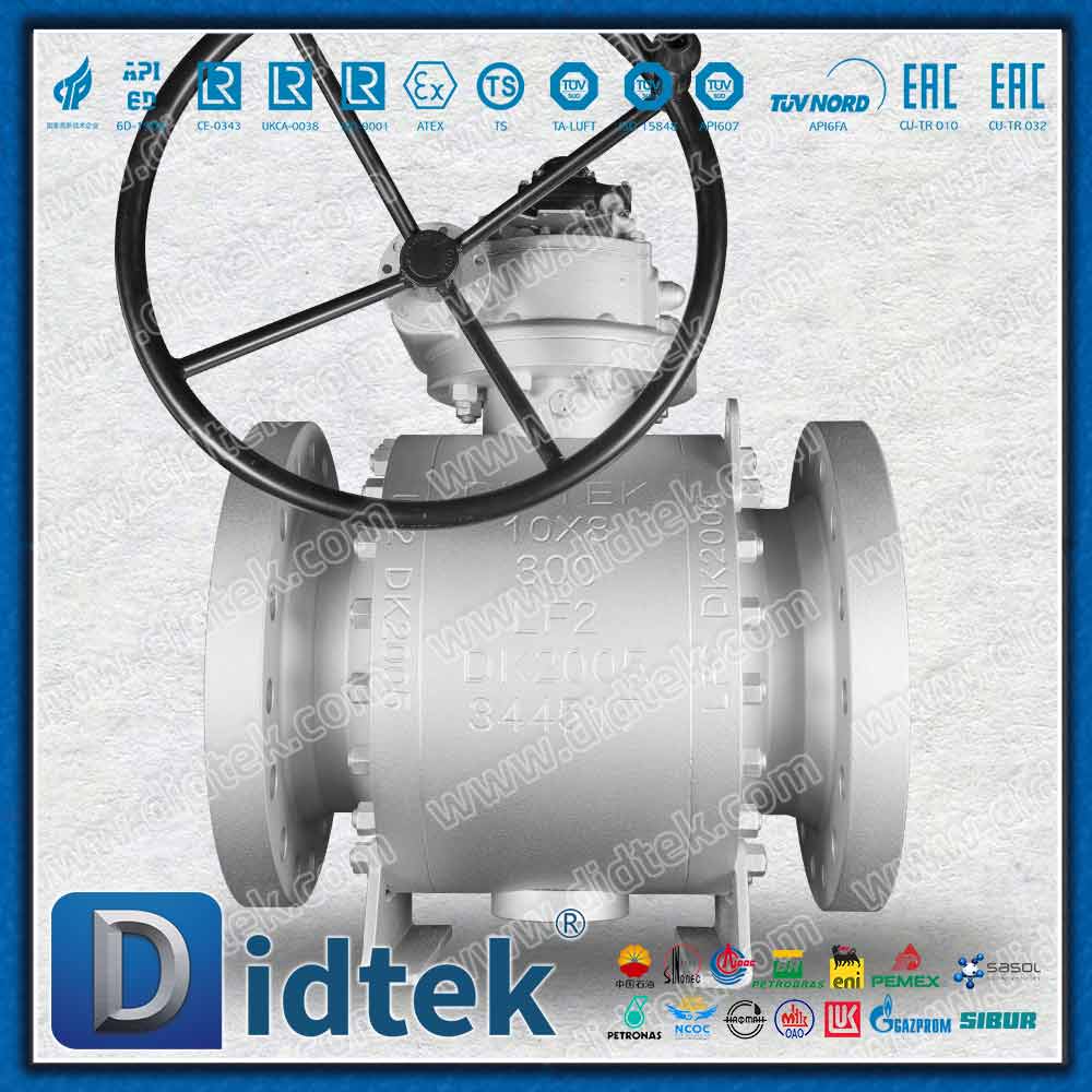 Elgiloy Spring Energized PTFE Lip Seal Trunnion Ball Valve 