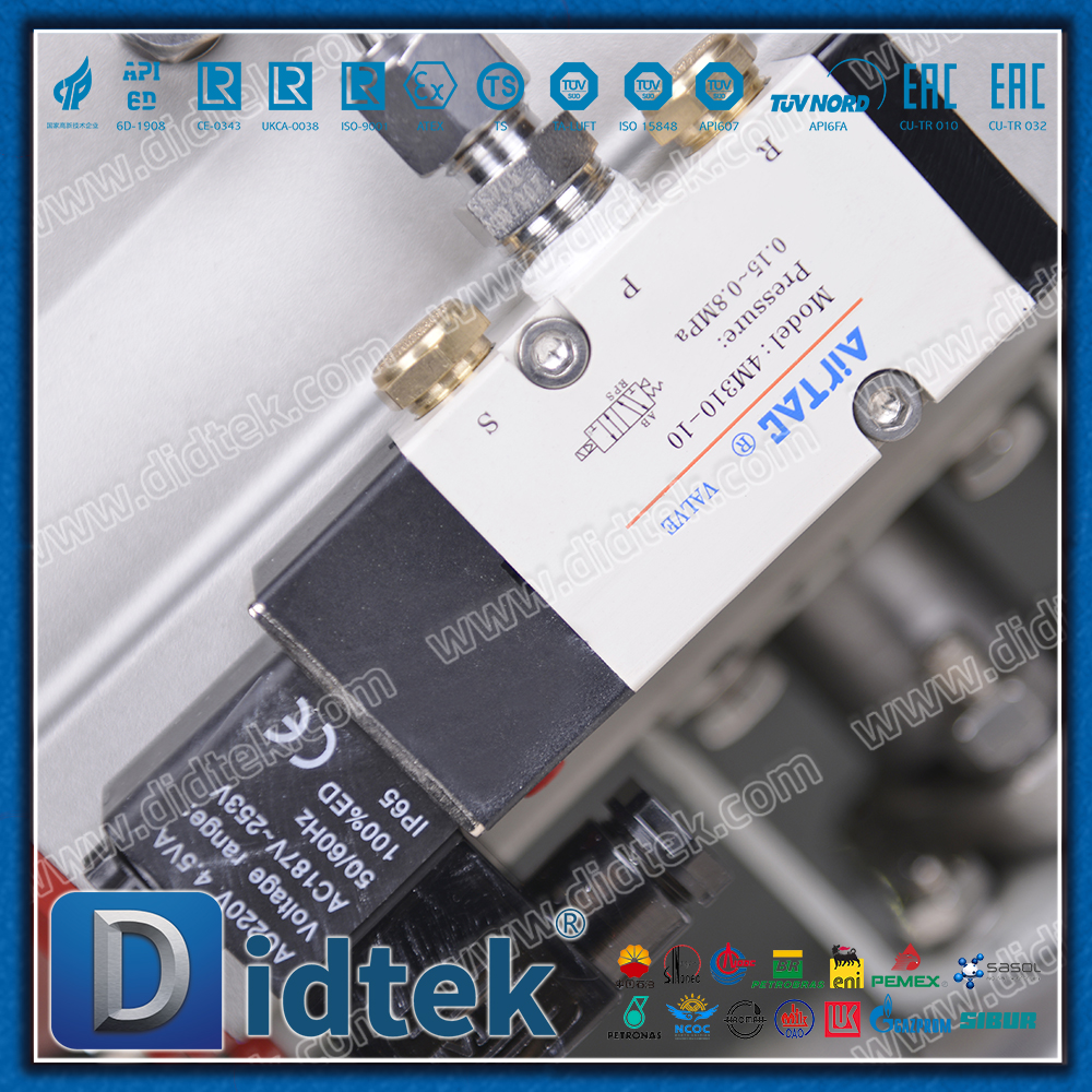 Sea Water 300℃ F51 Metal Seat Pneumatic Ball Valve