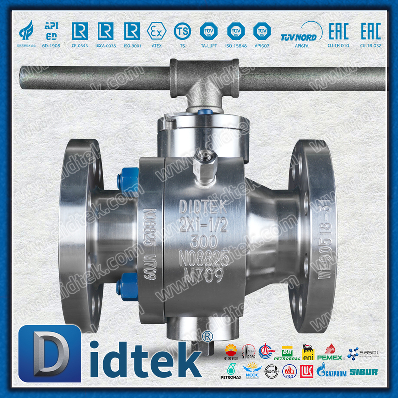 Didtek Necking Double-Direction Lip Special Alloy Inconel 825 Trunnion Ball Valve