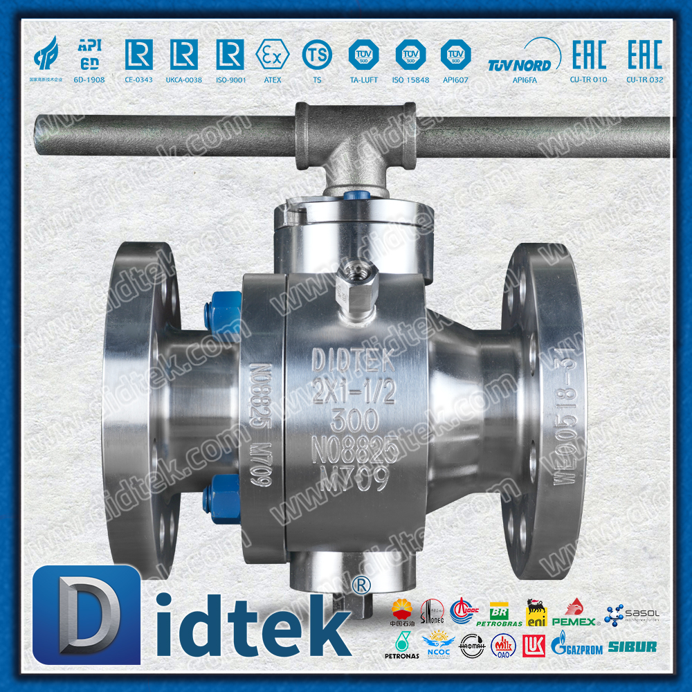 Didtek Necking Double-Direction Lip Special Alloy Inconel 825 Trunnion Ball Valve