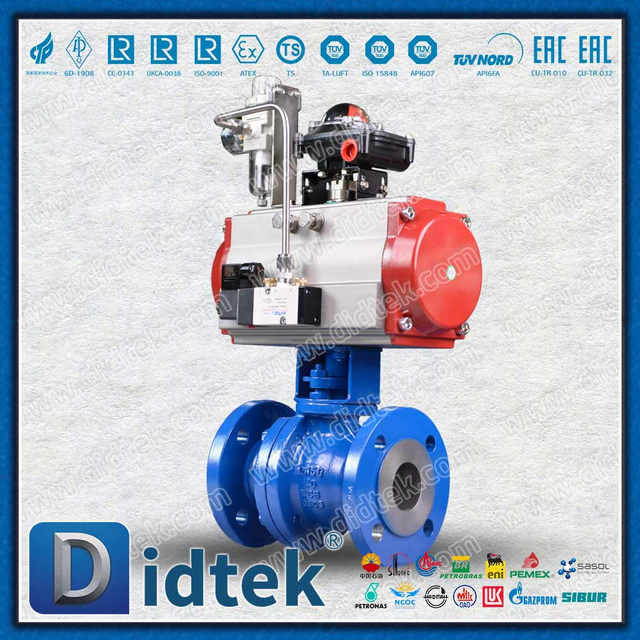Single Acting With Spring Return Penumatic Actuator Ball Valve With ISO Mounting 