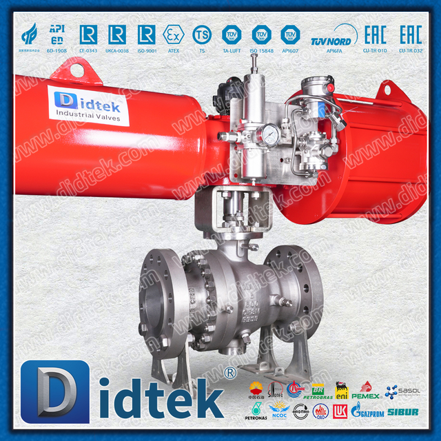 Didtek CF8M Flange Pneumatic Ball Valve