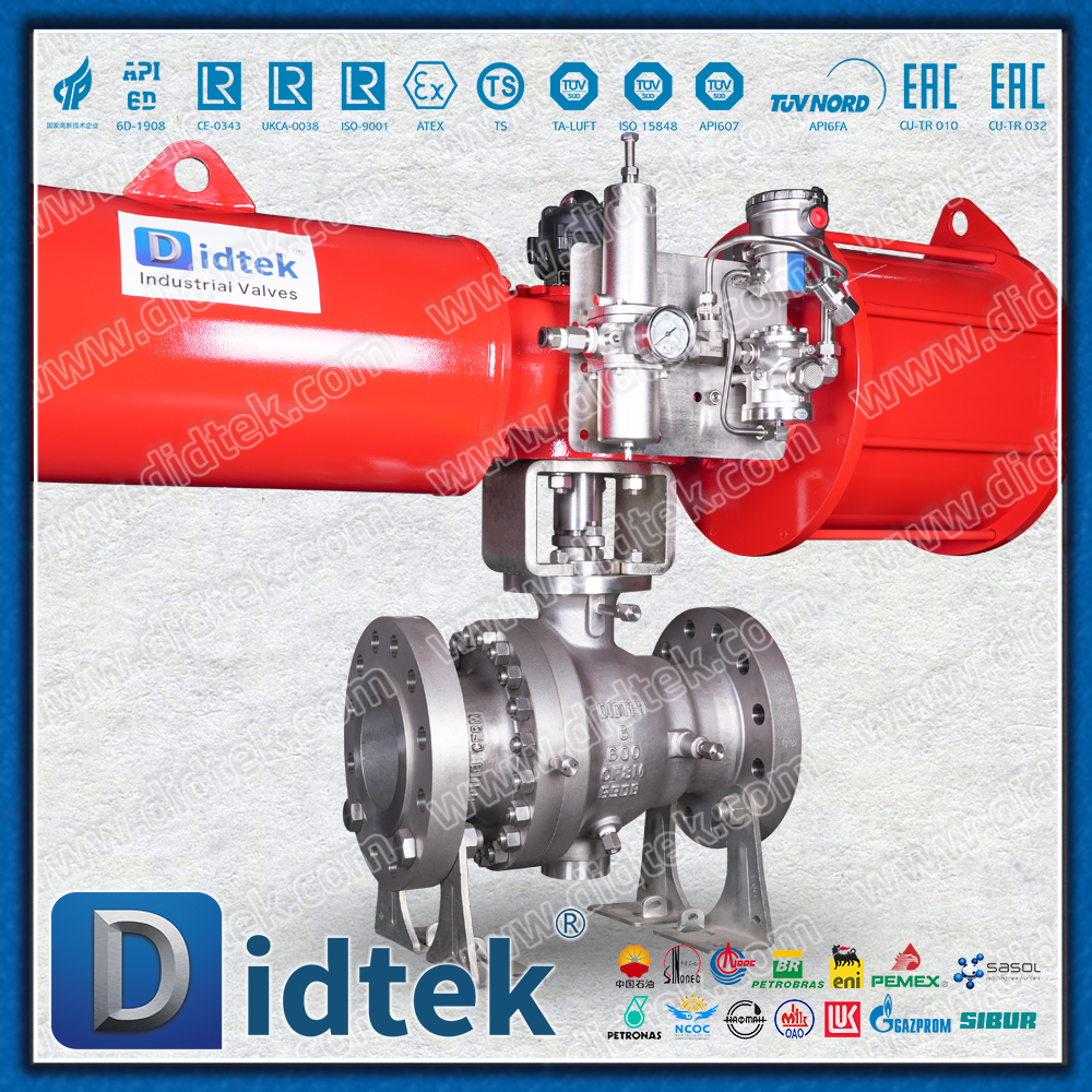 Didtek CF8M Flange Pneumatic Ball Valve
