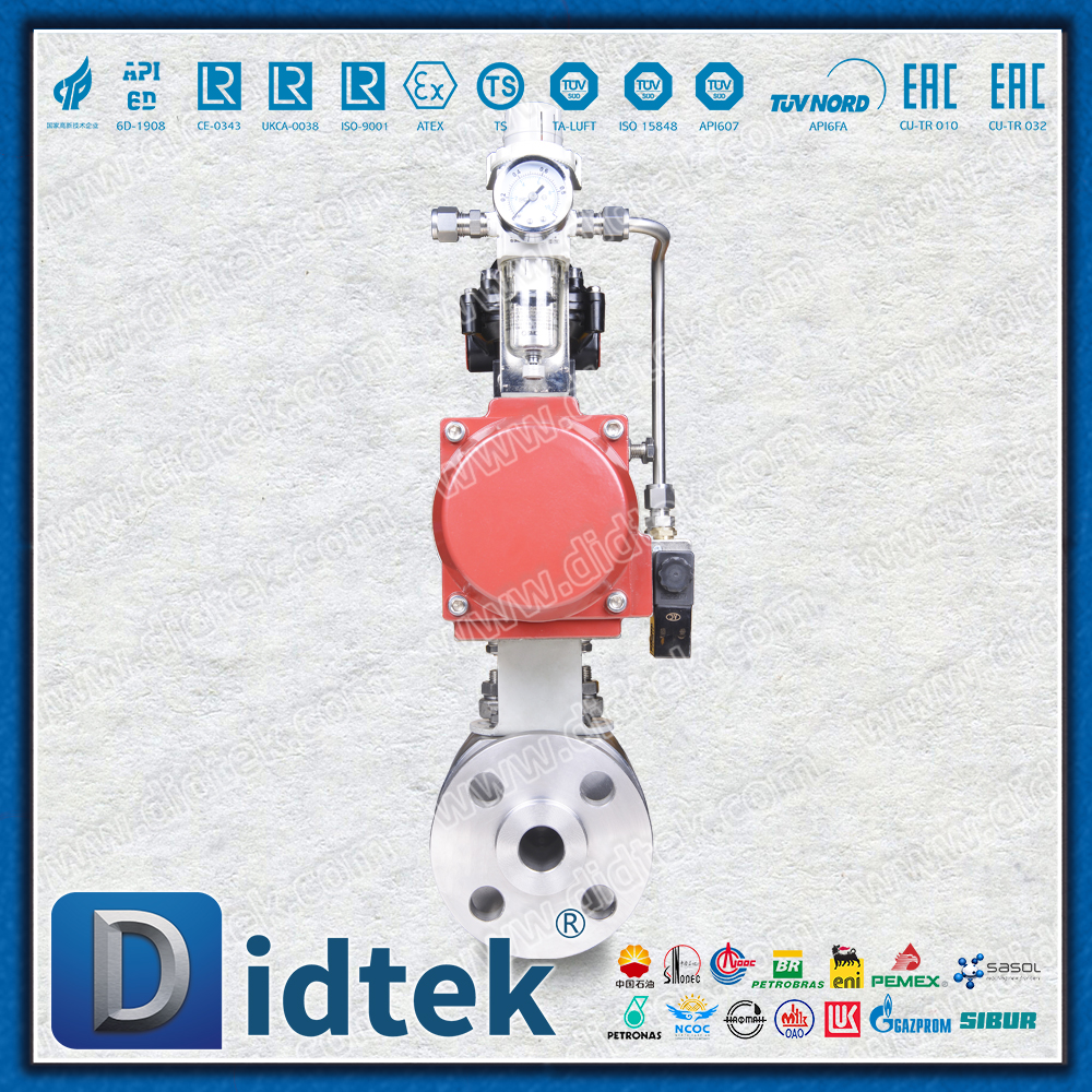 Sea Water 300℃ F51 Metal Seat Pneumatic Ball Valve