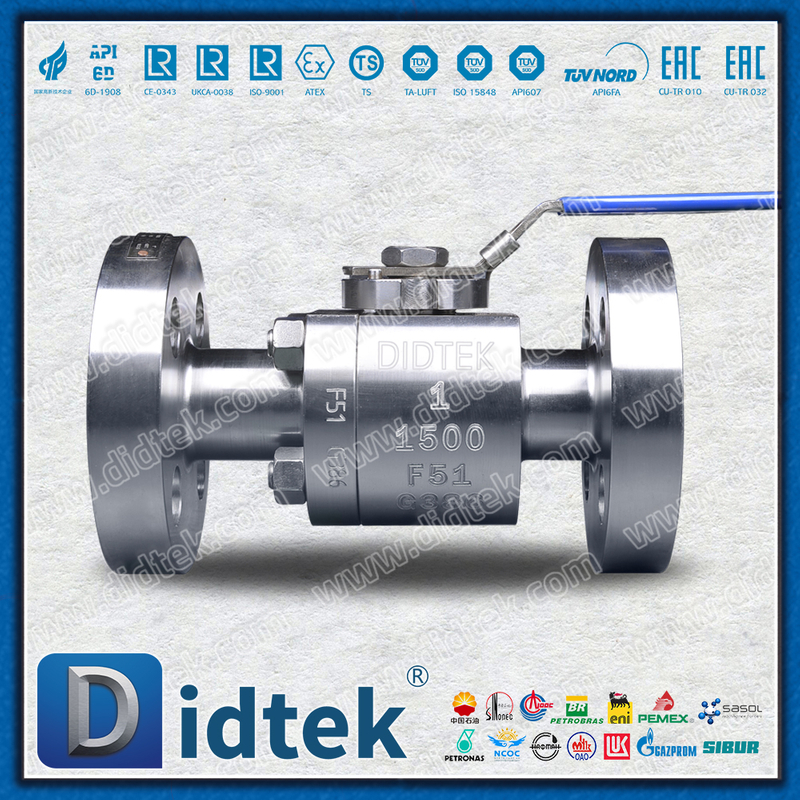 F51 Duplex Stainless Steel Class1500 High Pressure RF Forged Floating Ball Valve