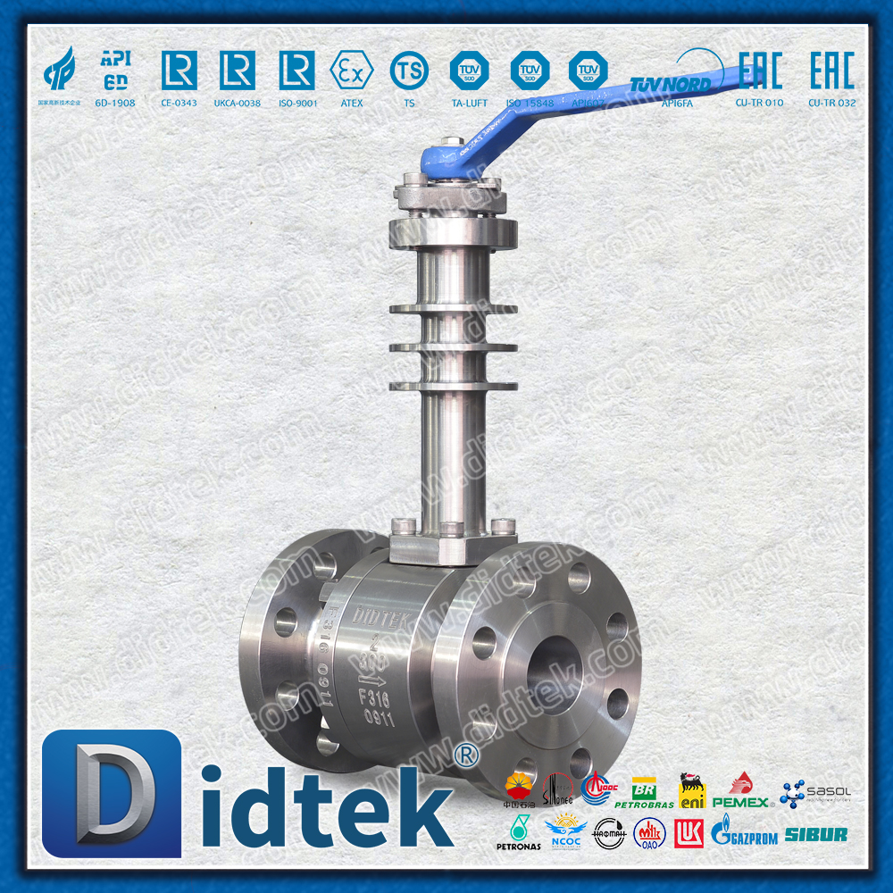F316 545 ℃ High Temperature Cooling Fin Metal to Metal Floating Ball Valve