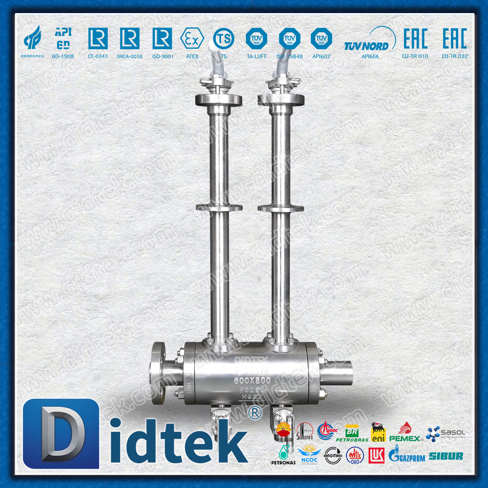 LNG Cryogenic Liquid Nitrogen Extended Stem Double Ball Ball Valve