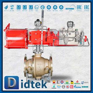 Marine Engineering Pneumatic Single-Acting Aluminum Bronze C95800 Trunnion Ball Valve