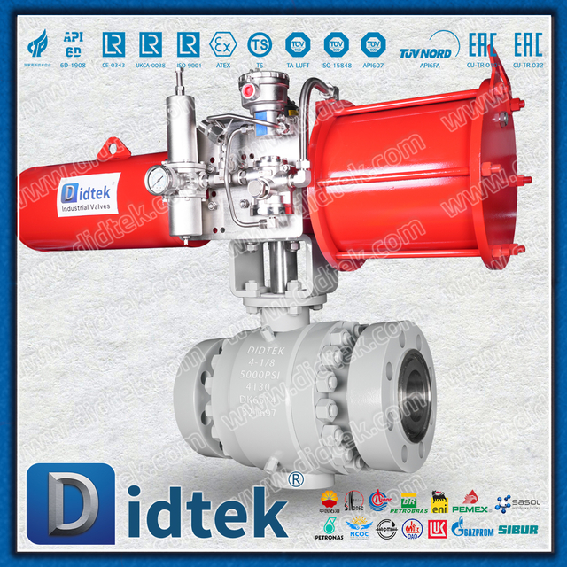 Didtek 4130 Flange FC Single Acting Pneumatic Actuator API6A Forged Steel Ball Valve