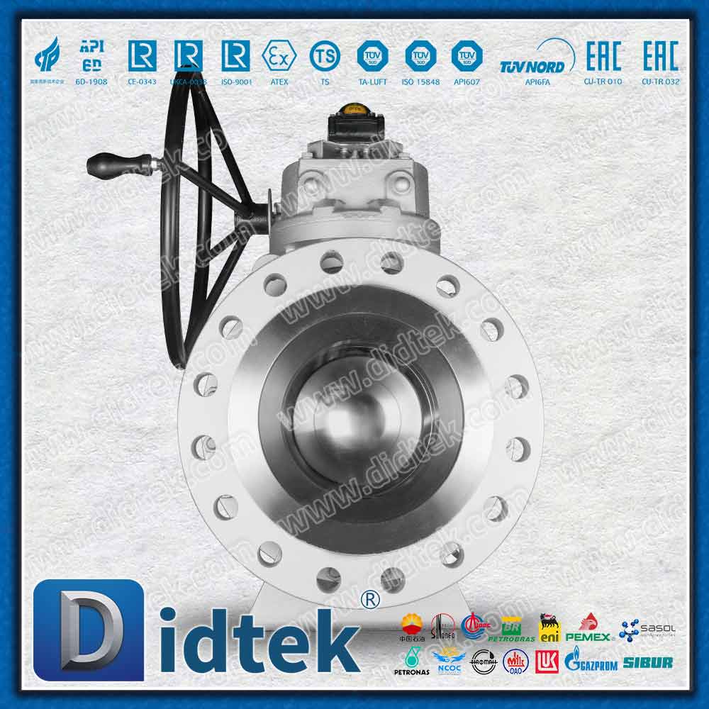 Elgiloy Spring Energized PTFE Lip Seal Trunnion Ball Valve 