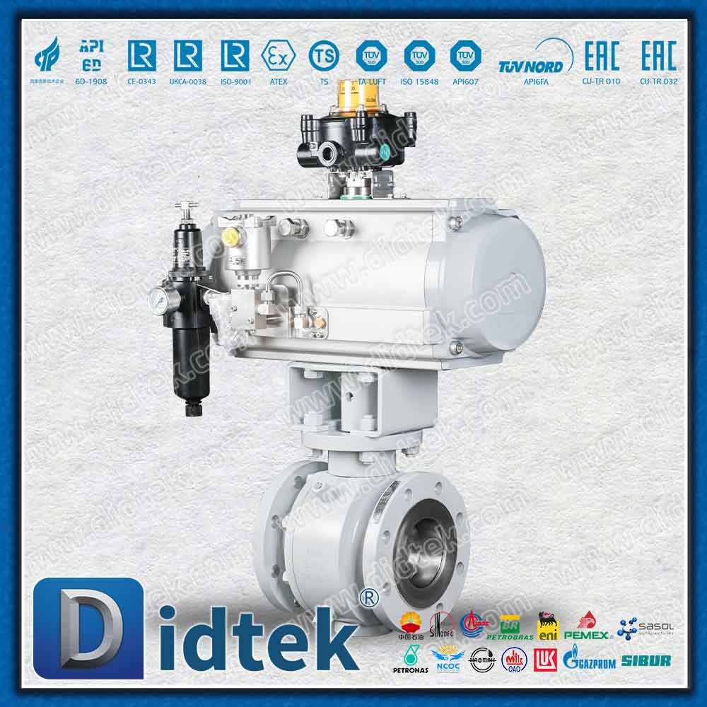 LF2 Low Temperature Carbon Steel Pneumatic Full Port Trunnion Ball Valve