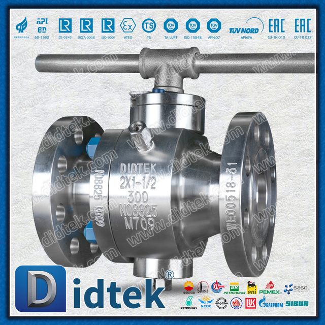 Didtek Necking Double-Direction Lip Special Alloy Inconel 825 Trunnion Ball Valve