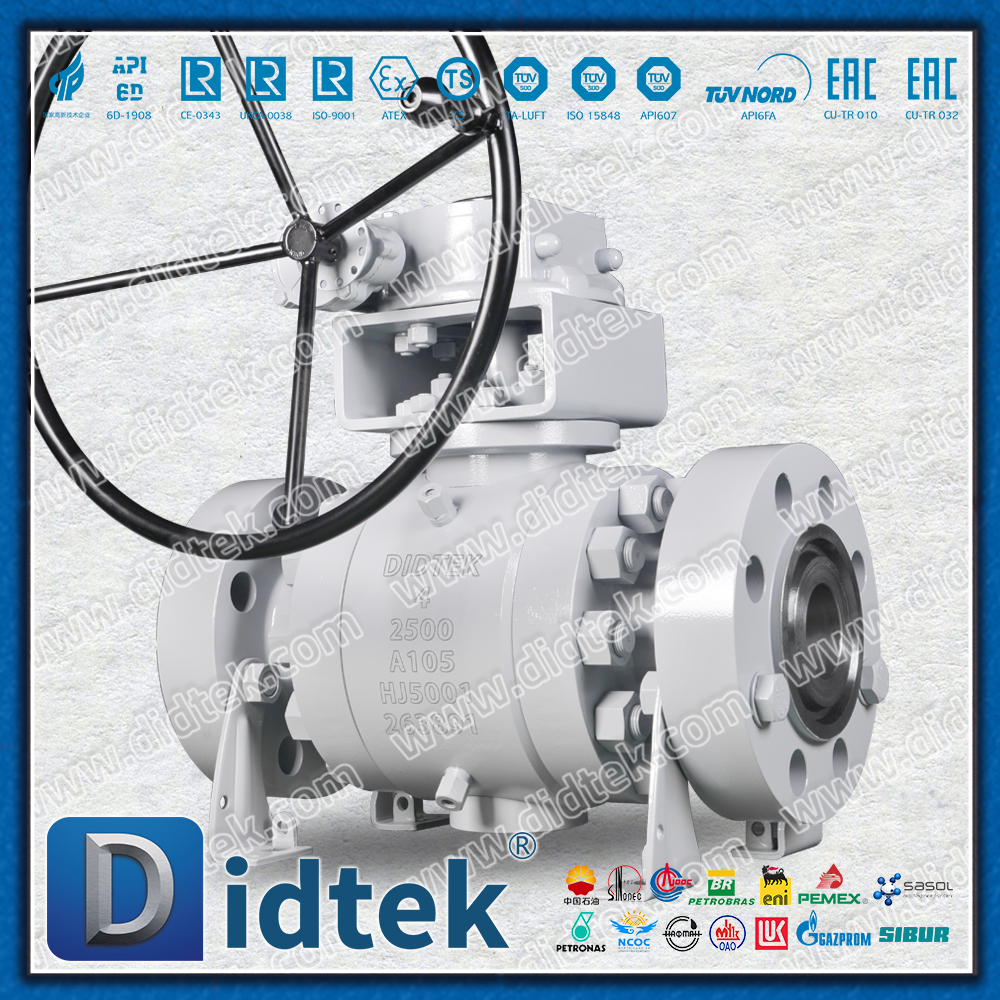 RTJ 2500LB High Pressure PEEK Seal Forged Steel Trunnion Ball Valve