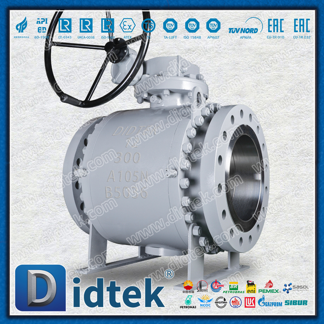 Didtek Flange Carbon Steel A105N Forged Steel Trunnion Ball Valves