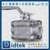3 PCS A105N Reinforced PTFE Seat Thread Forged Ball Valve