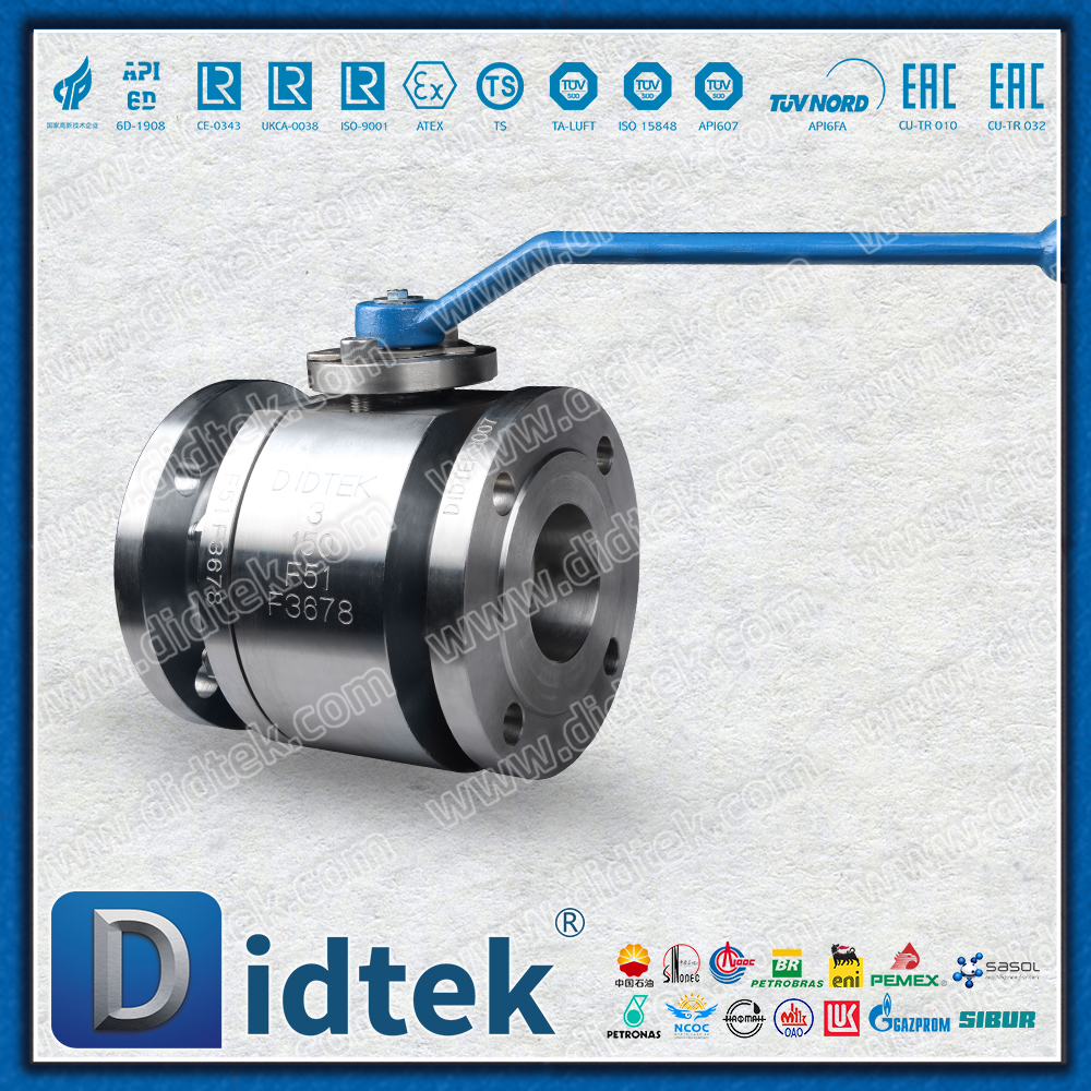 F51 Duplex Stainless Steel Double Acting Pneumatic Actuator Metal Seated Forged Floating Ball Valve