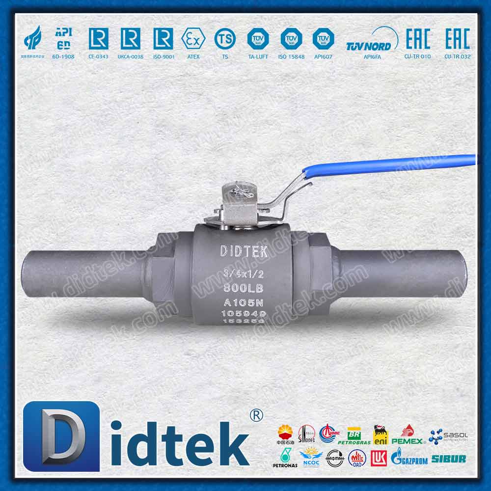 A105N 800LB Extention Connection Forged Floating Ball Valve