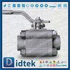 3 PCS A105N Reinforced PTFE Seat Thread Forged Ball Valve