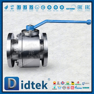 F51 Duplex Stainless Steel Double Acting Pneumatic Actuator Metal Seated Forged Floating Ball Valve