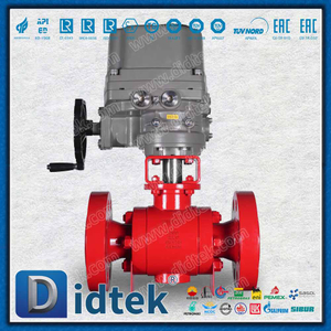 Electric Forged F316 Trunnion Ball Valve with Polyurethane Coating