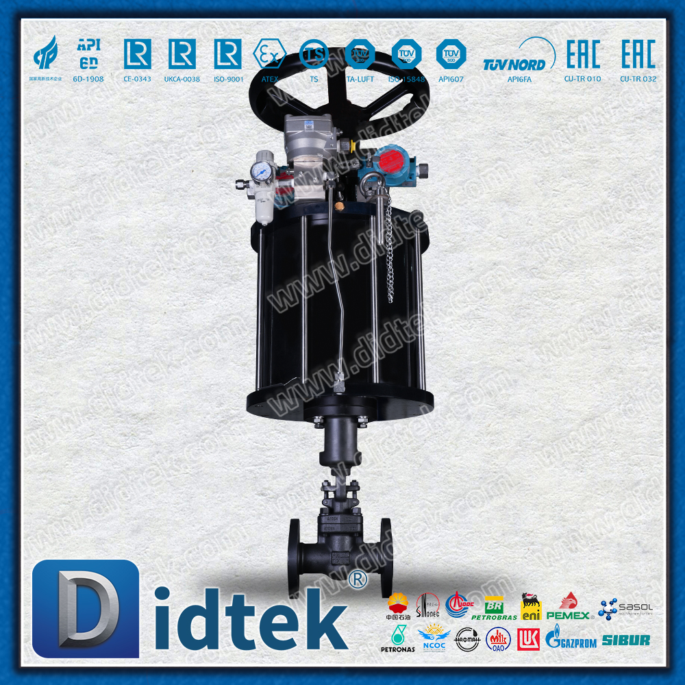 Single Acting Pneumatic Hand Wheel With Honeywell Limit Switch Forged Gate Valve