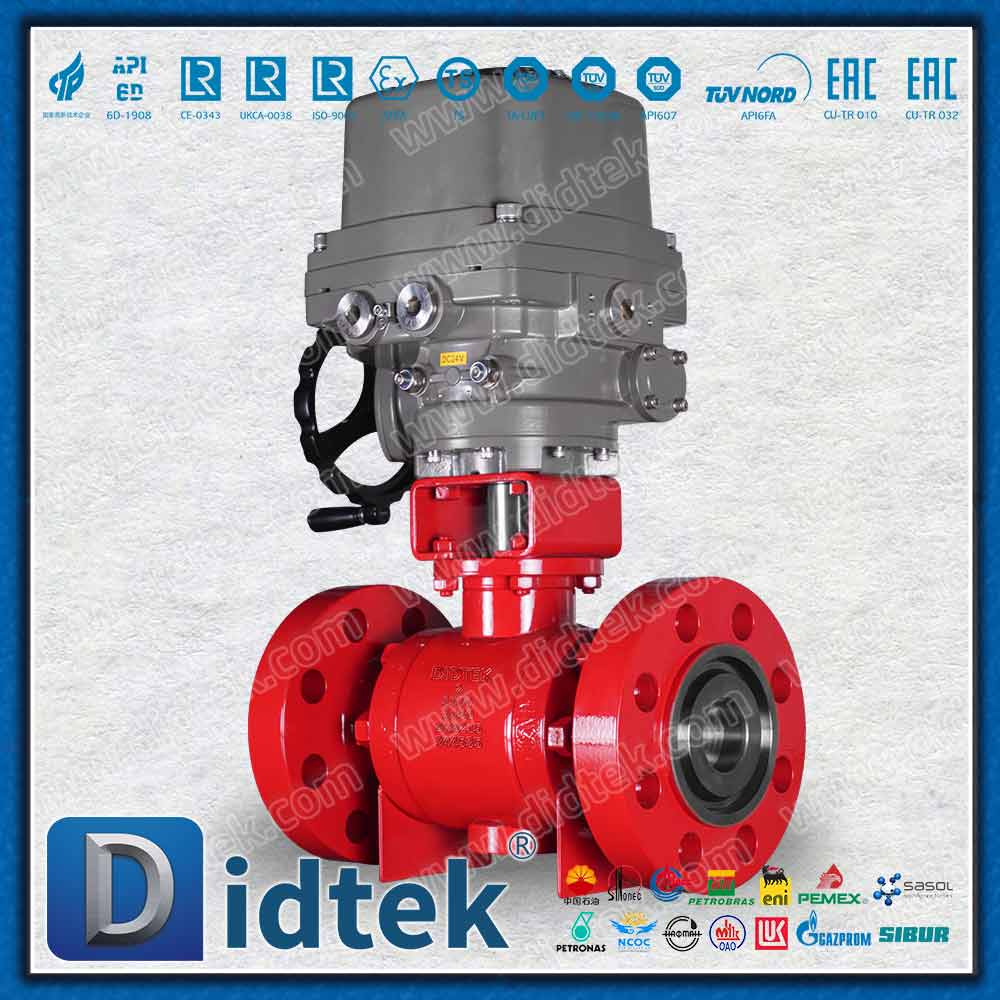 Electric Forged F316 Trunnion Ball Valve with Polyurethane Coating
