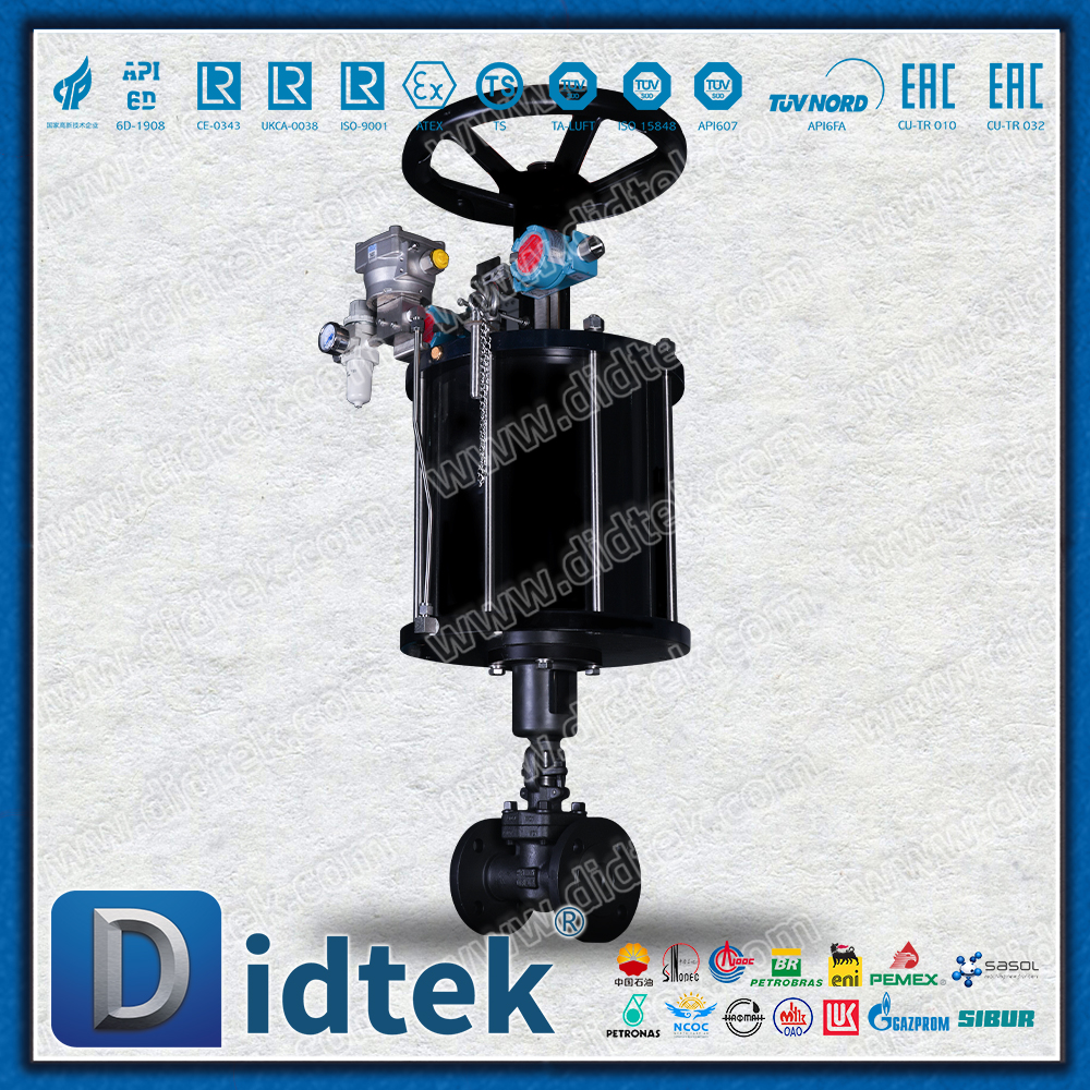 Single Acting Pneumatic Hand Wheel With Honeywell Limit Switch Forged Gate Valve