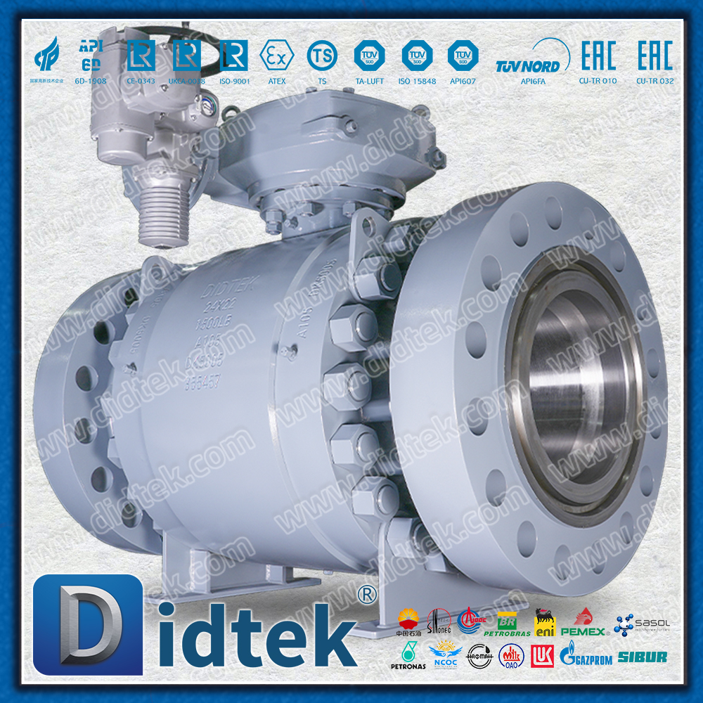 ESD Marine Engineering Trunnion Mounted Auma Electric Ball Valve For High Pressure Gas