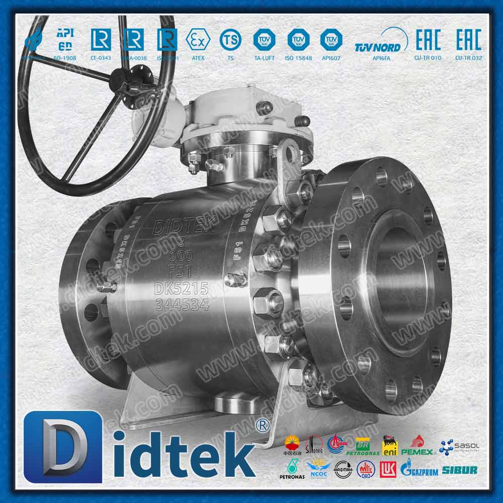 Duplex Alloy F51 Trunnion Ball Valve For Sour Natural Gas, Crude Oil with H₂S and CO₂