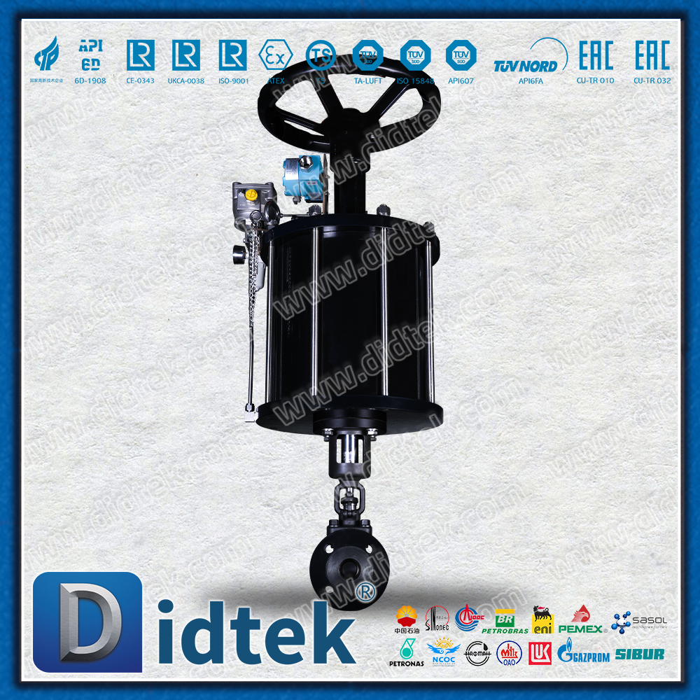 Single Acting Pneumatic Hand Wheel With Honeywell Limit Switch Forged Gate Valve