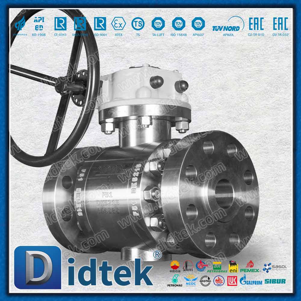 F51 1500 Class Forged Trunnion Ball Valve With PEEK Sealing