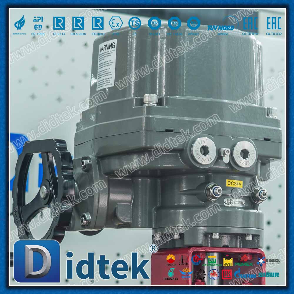 Electric Forged F316 Trunnion Ball Valve with Polyurethane Coating