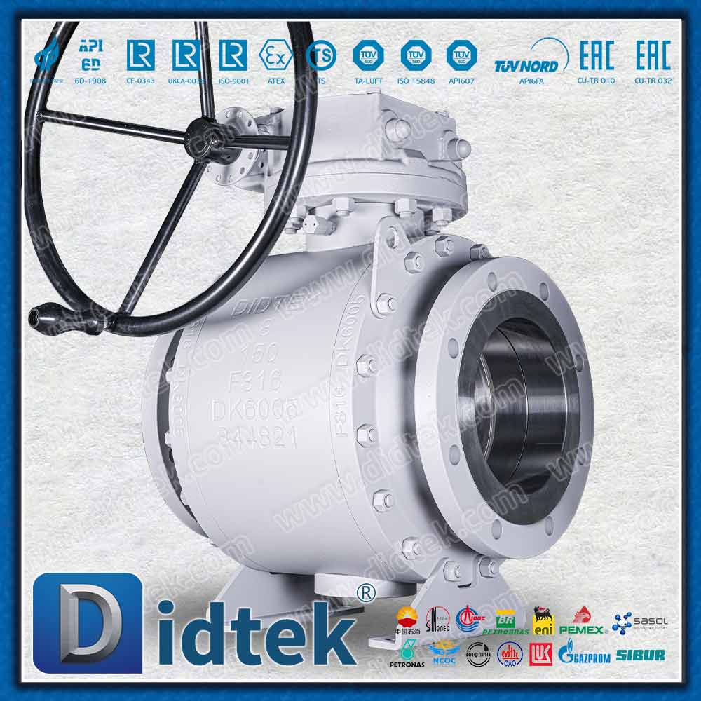Marine Engineering Lip Seal Trunnion Ball Valve With Position Indicator