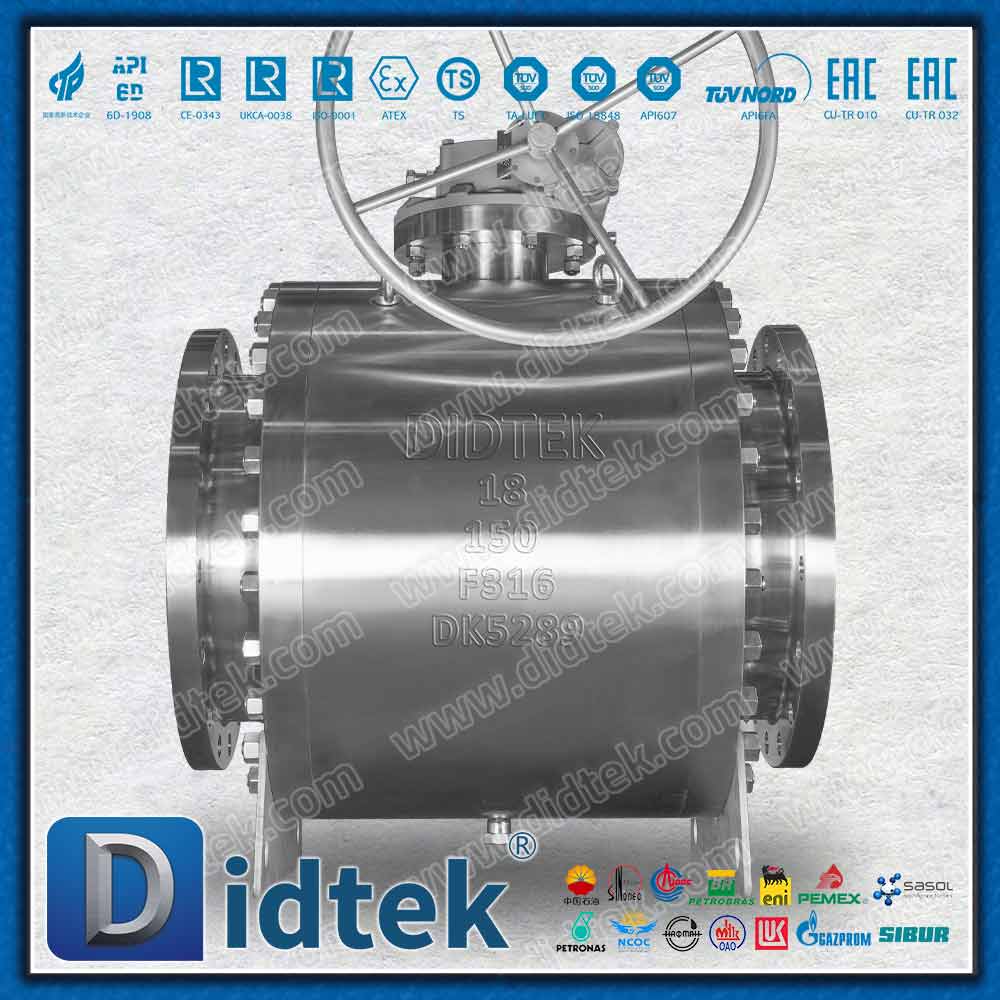 PTFE Elgiloy Marine Engineering FPSO F316 Trunnion Ball Valve